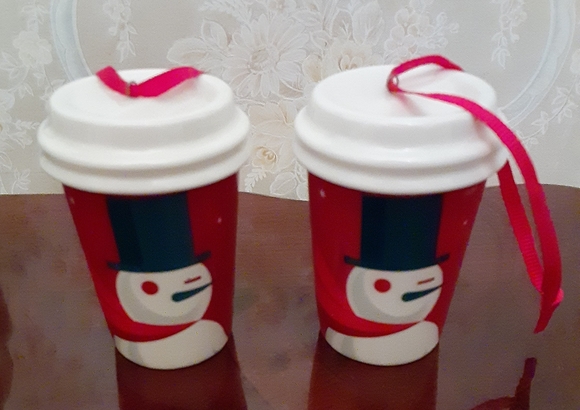 Starbucks Holiday 2012 Winking Eye Snowman Ornaments - Picture 2 of 5